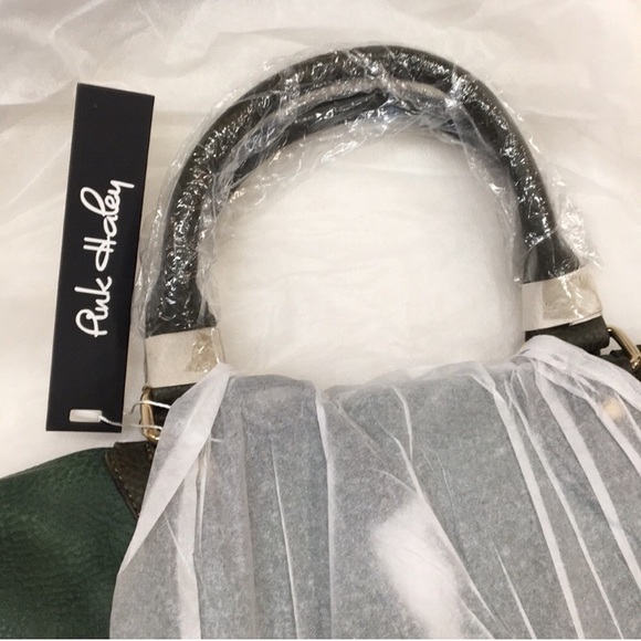 NWT! Olive Pebbled Vegan Leather Satchel/Crossbody - Picture 6 of 8